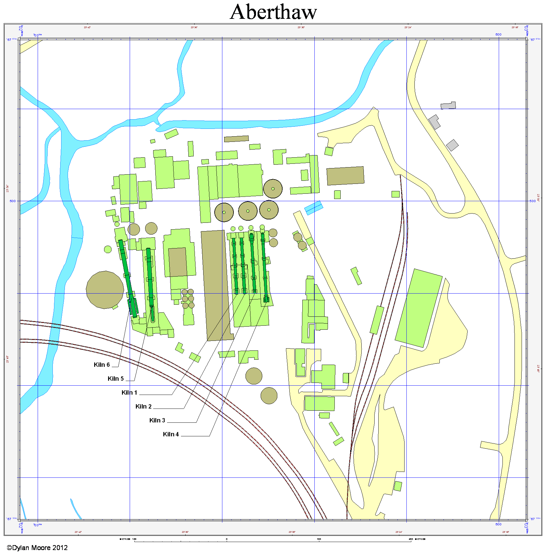 Aberthaw cement layout map