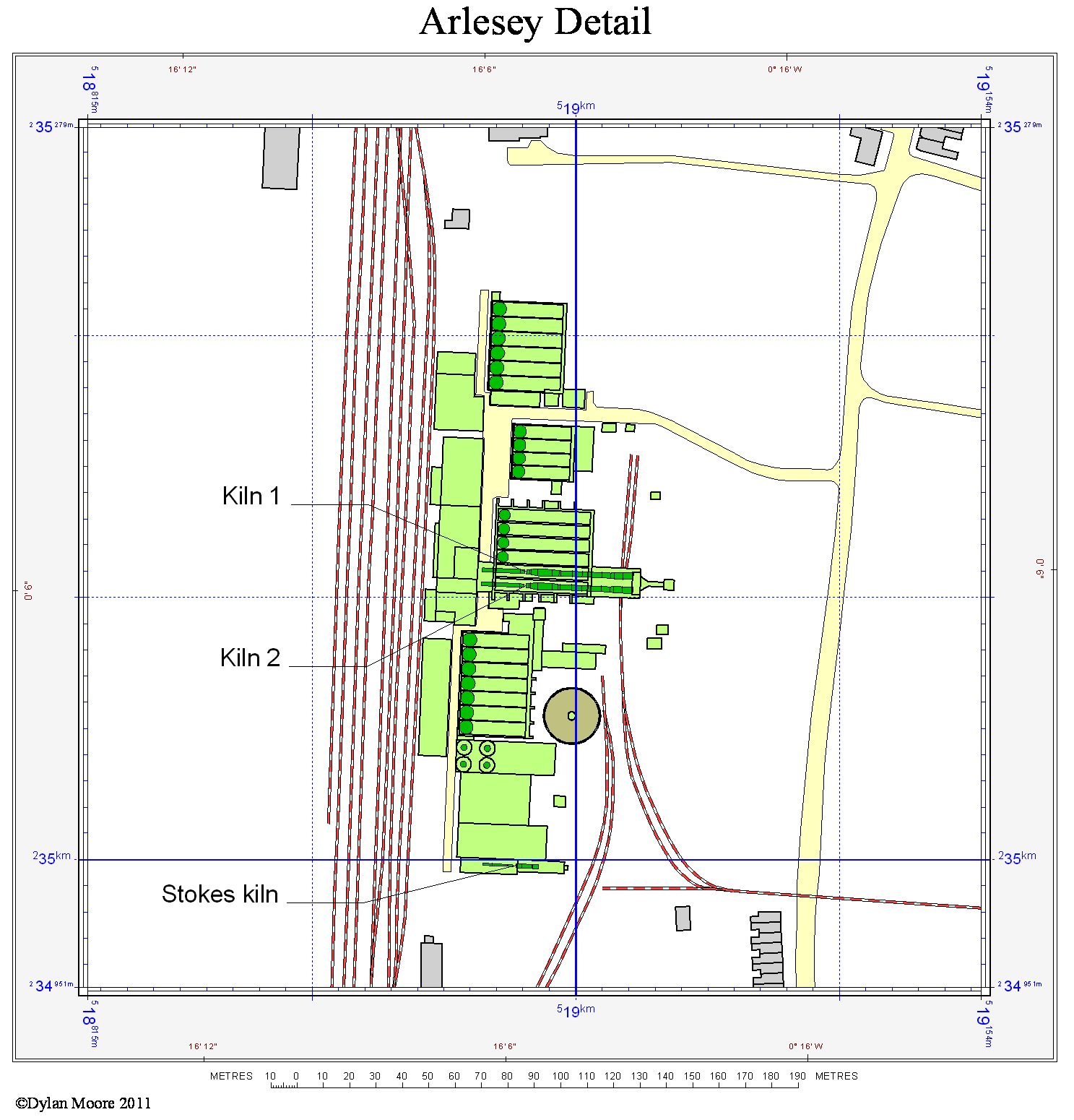 Arlesey cement layout map