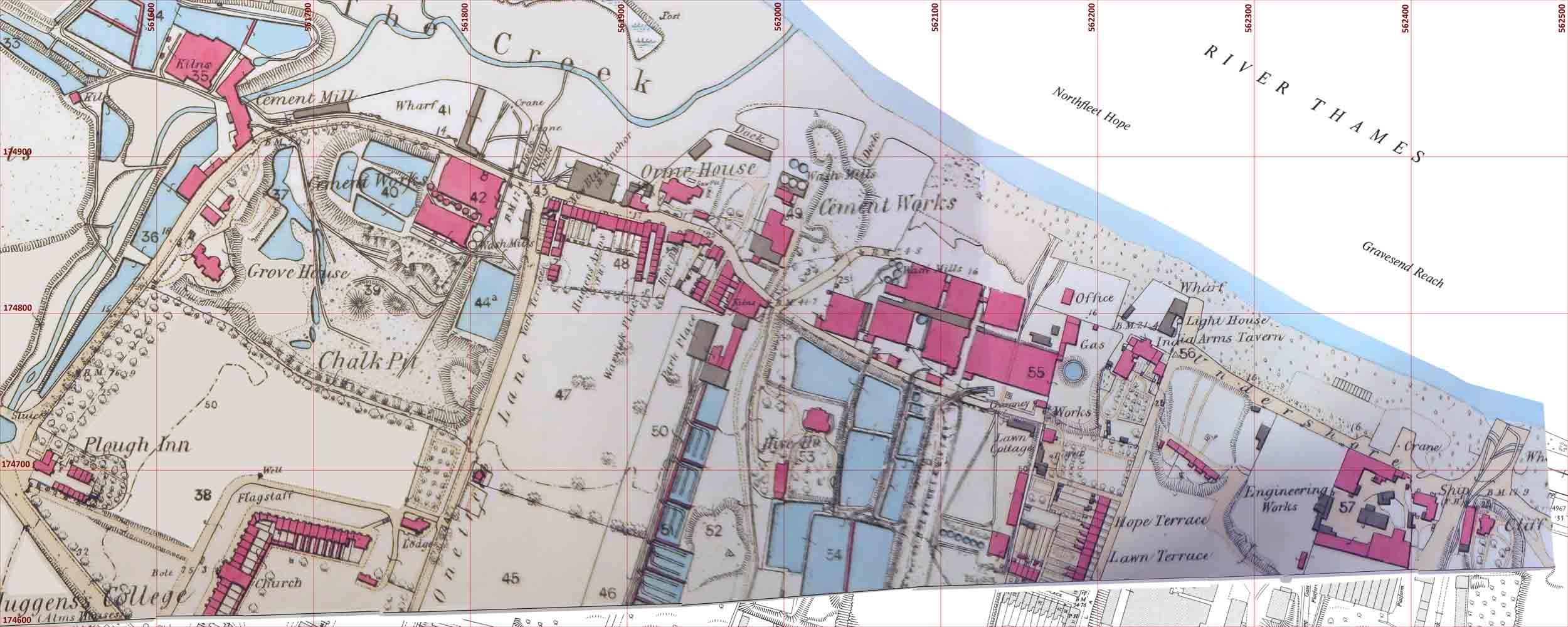 Map of Northfleet 1863