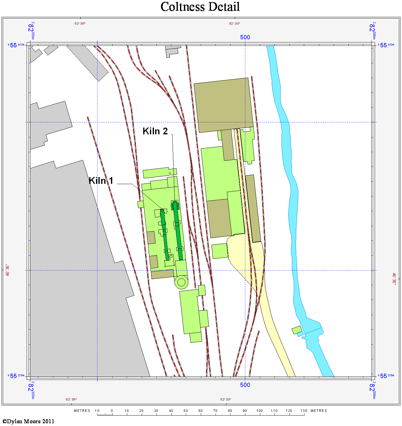 Coltness cement plant layout map