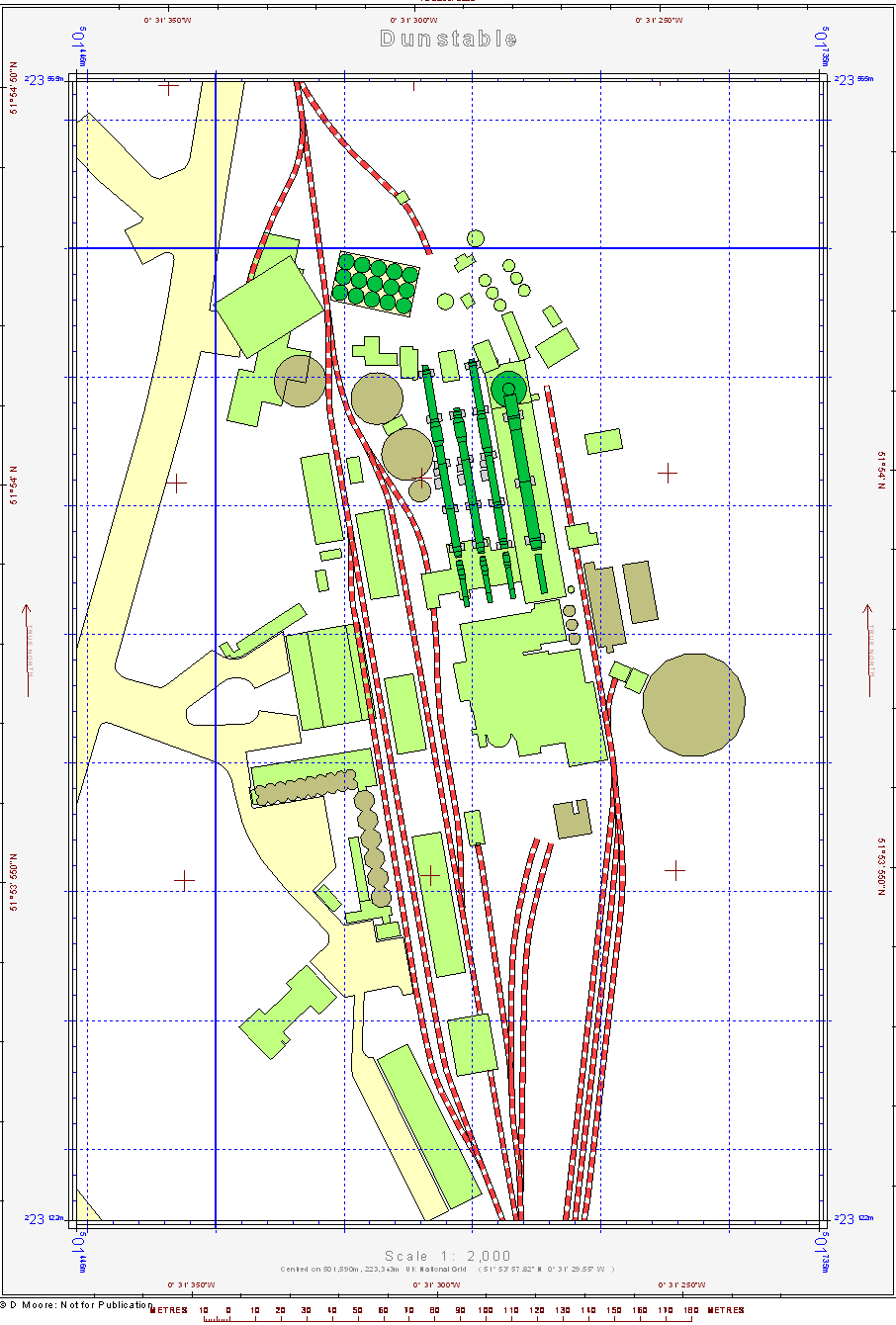 Dunstable cement plant layout map