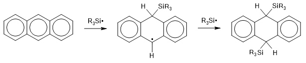 Radical attacks anthracene